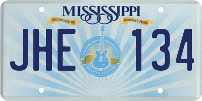 MS license plate JHE134
