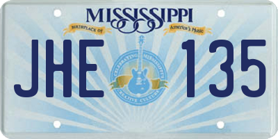 MS license plate JHE135
