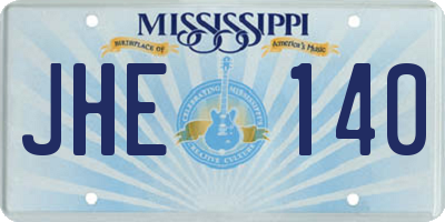 MS license plate JHE140