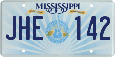 MS license plate JHE142