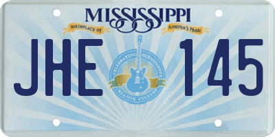 MS license plate JHE145