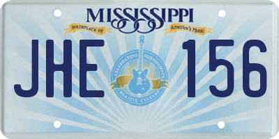 MS license plate JHE156