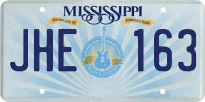 MS license plate JHE163