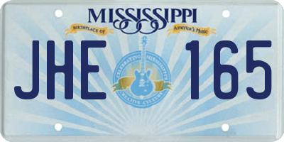 MS license plate JHE165