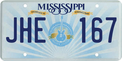 MS license plate JHE167