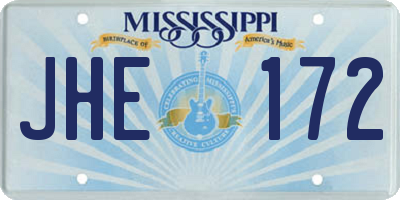 MS license plate JHE172
