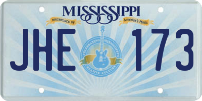 MS license plate JHE173