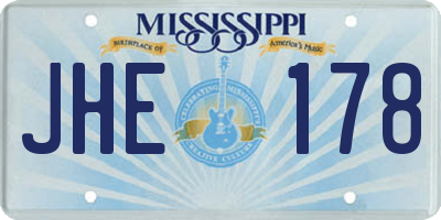 MS license plate JHE178
