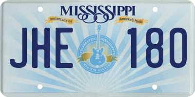 MS license plate JHE180