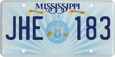 MS license plate JHE183