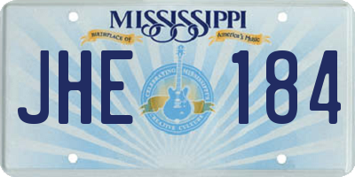 MS license plate JHE184