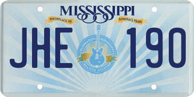 MS license plate JHE190