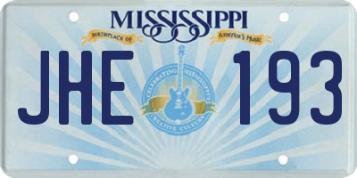 MS license plate JHE193