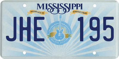 MS license plate JHE195