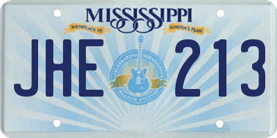 MS license plate JHE213