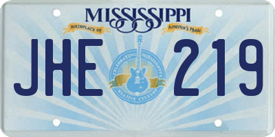 MS license plate JHE219