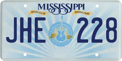 MS license plate JHE228