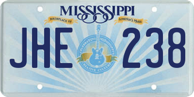 MS license plate JHE238
