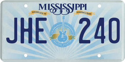 MS license plate JHE240