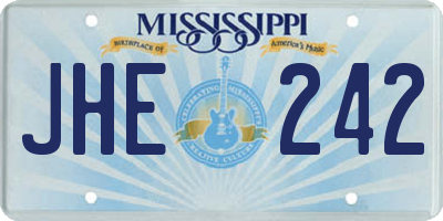 MS license plate JHE242