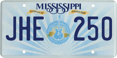 MS license plate JHE250