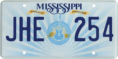 MS license plate JHE254