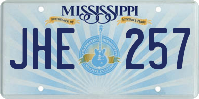 MS license plate JHE257