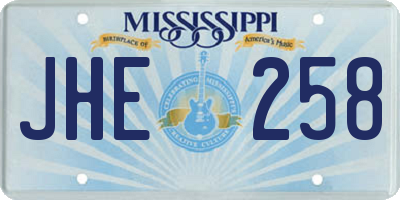 MS license plate JHE258
