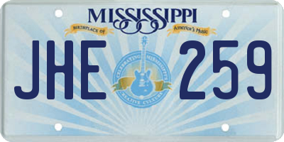 MS license plate JHE259