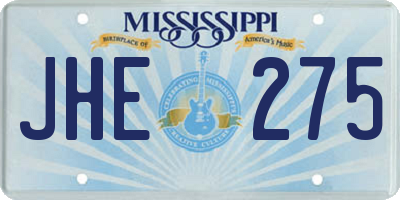 MS license plate JHE275