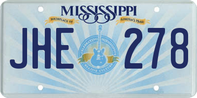MS license plate JHE278