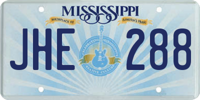 MS license plate JHE288