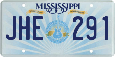 MS license plate JHE291