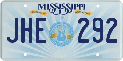 MS license plate JHE292