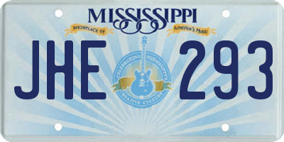 MS license plate JHE293