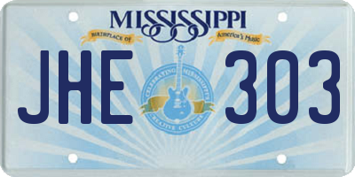 MS license plate JHE303