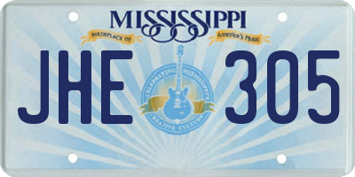 MS license plate JHE305