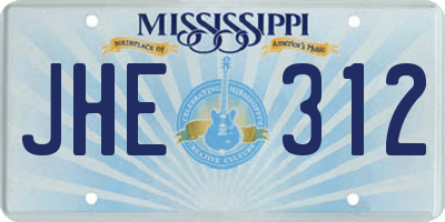 MS license plate JHE312