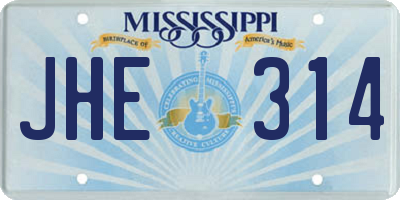 MS license plate JHE314