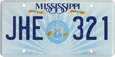 MS license plate JHE321
