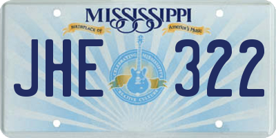 MS license plate JHE322