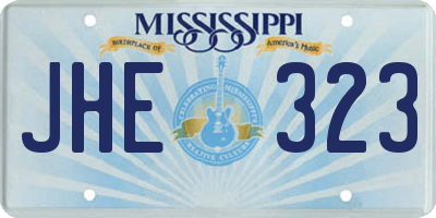 MS license plate JHE323