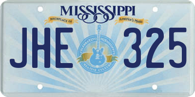 MS license plate JHE325