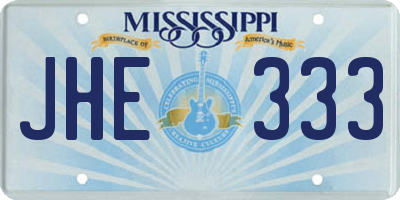 MS license plate JHE333