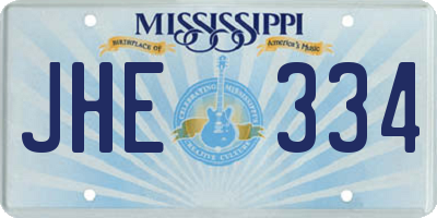 MS license plate JHE334