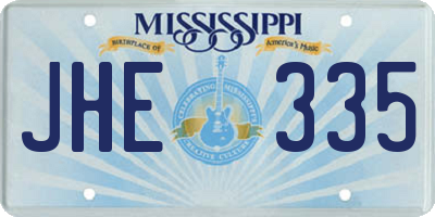 MS license plate JHE335