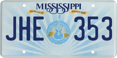 MS license plate JHE353