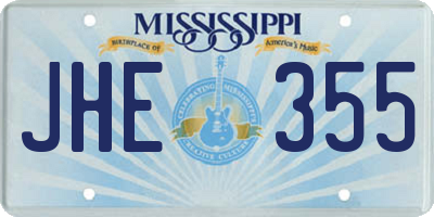 MS license plate JHE355