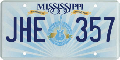MS license plate JHE357