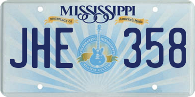 MS license plate JHE358